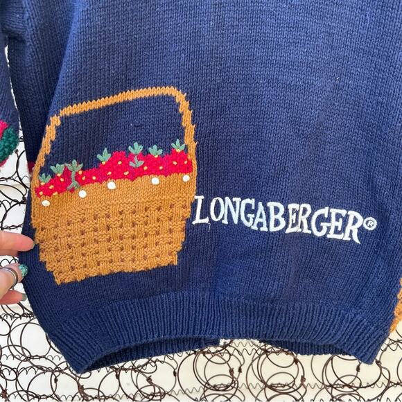 Vintage Longaberger Knit Chunky Basket Weave Cardigan Sweater Belle Pointe SMALL - Picture 3 of 8